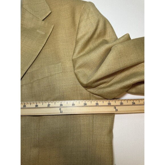 Oscar De La Renta Silk Wool Blend Tan Blazer Sport Jacket Lined Men's 42R - Picture 9 of 12